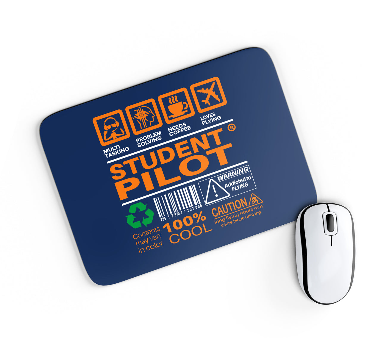 Student Pilot Label Designed Mouse Pads