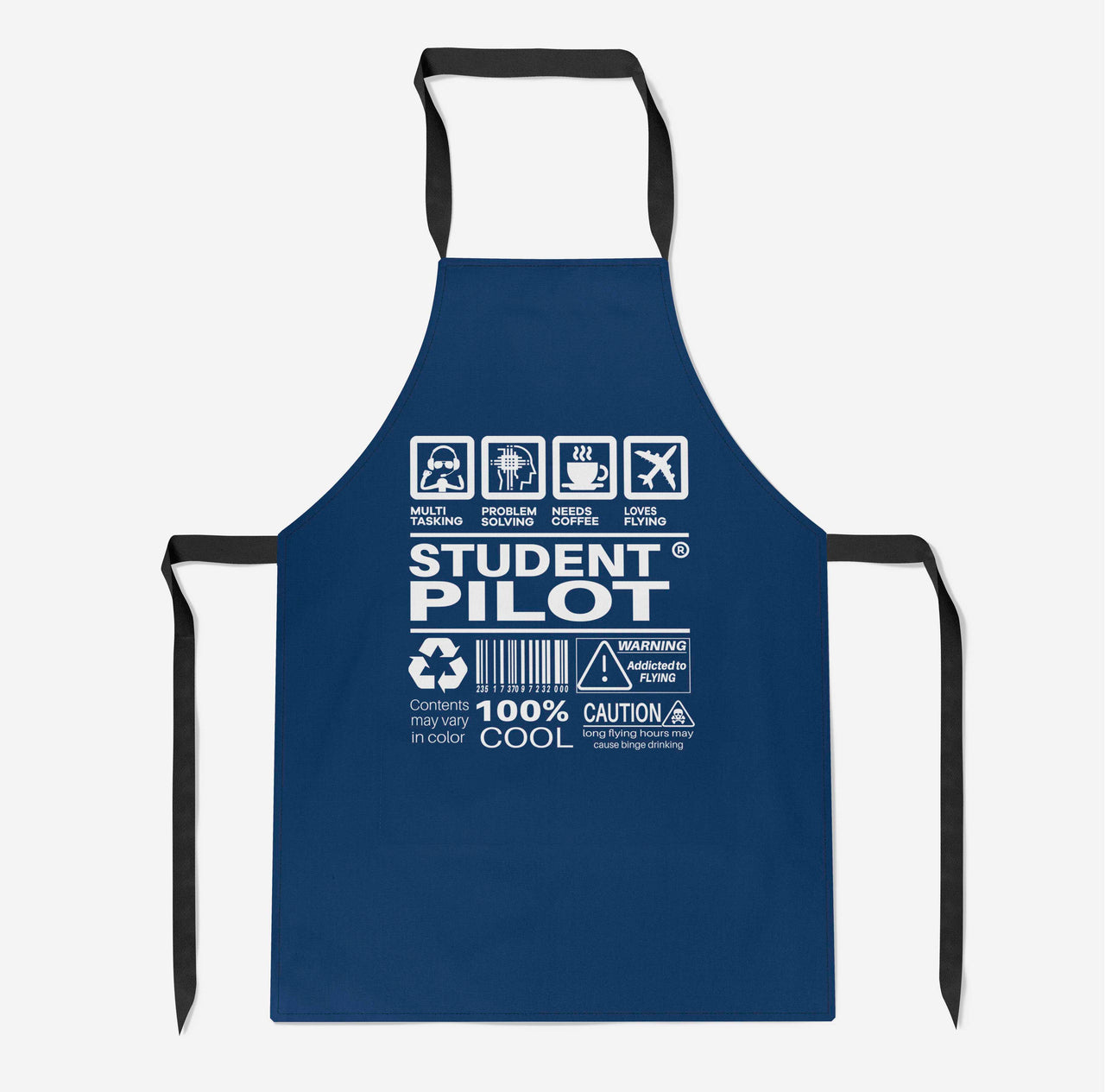 Student Pilot Label Designed Kitchen Aprons