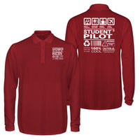 Thumbnail for Student Pilot Label Designed Long Sleeve Polo T-Shirts (Double-Side)