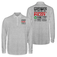 Thumbnail for Student Pilot Label Designed Long Sleeve Polo T-Shirts (Double-Side)