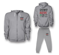 Thumbnail for Student Pilot Label Designed Zipped Hoodies & Sweatpants Set