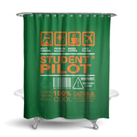 Thumbnail for Student Pilot Label Designed Shower Curtains