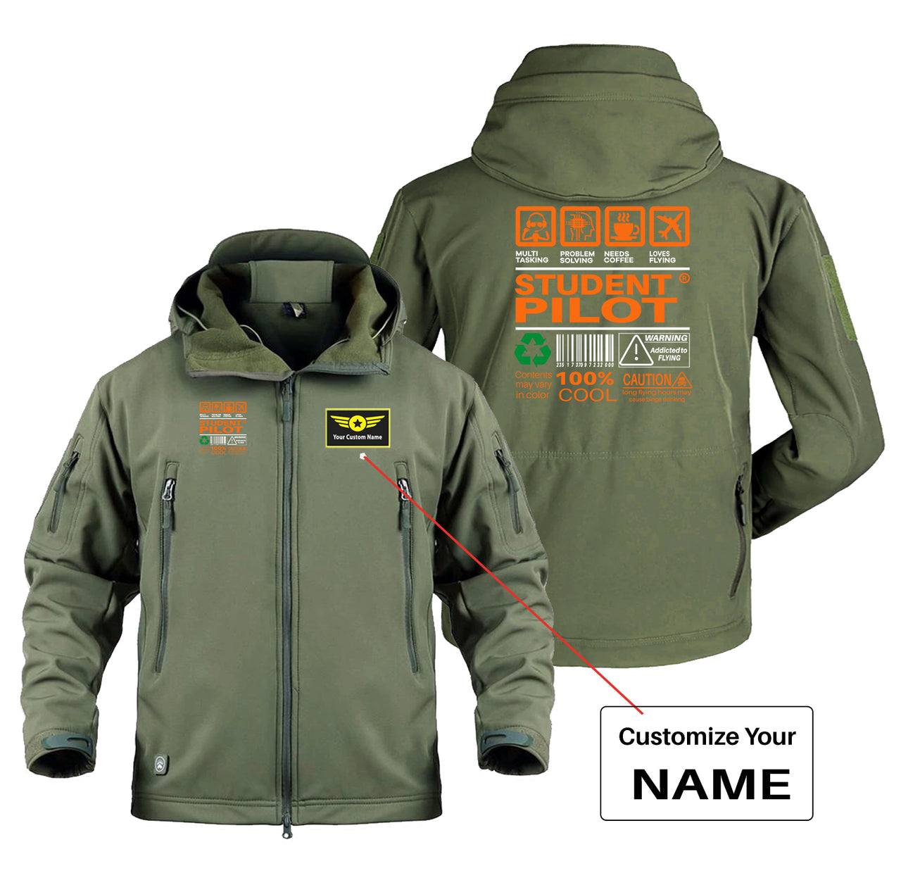 Student Pilot Label Designed Military Jackets (Customizable)