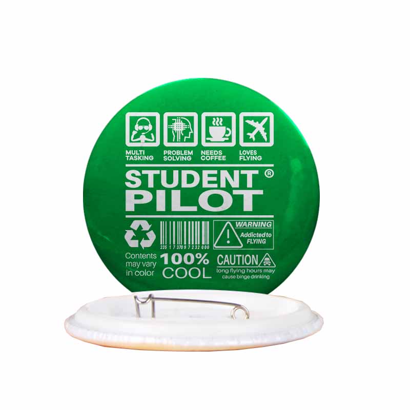 Student Pilot Label Designed Pins