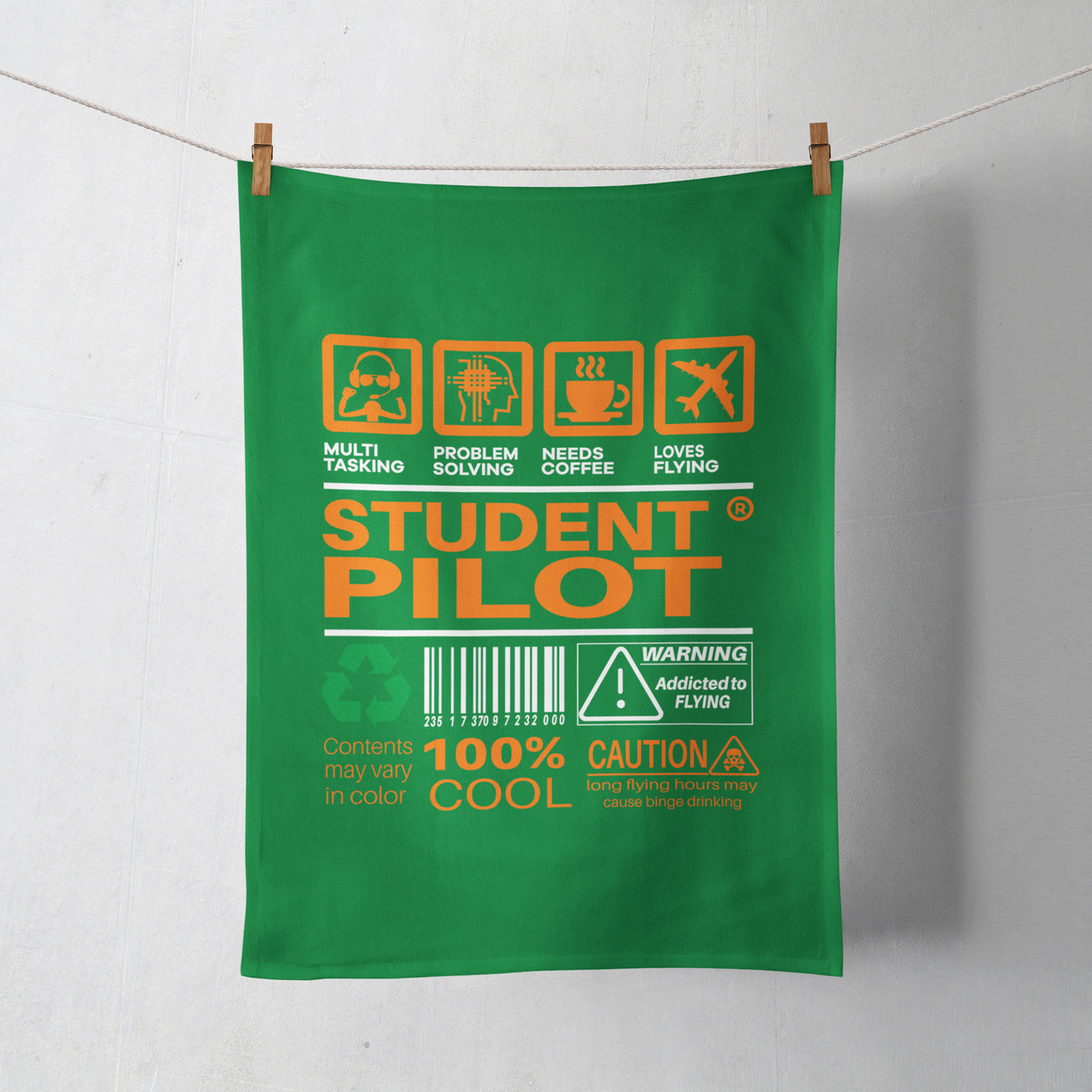Student Pilot Label Designed Towels