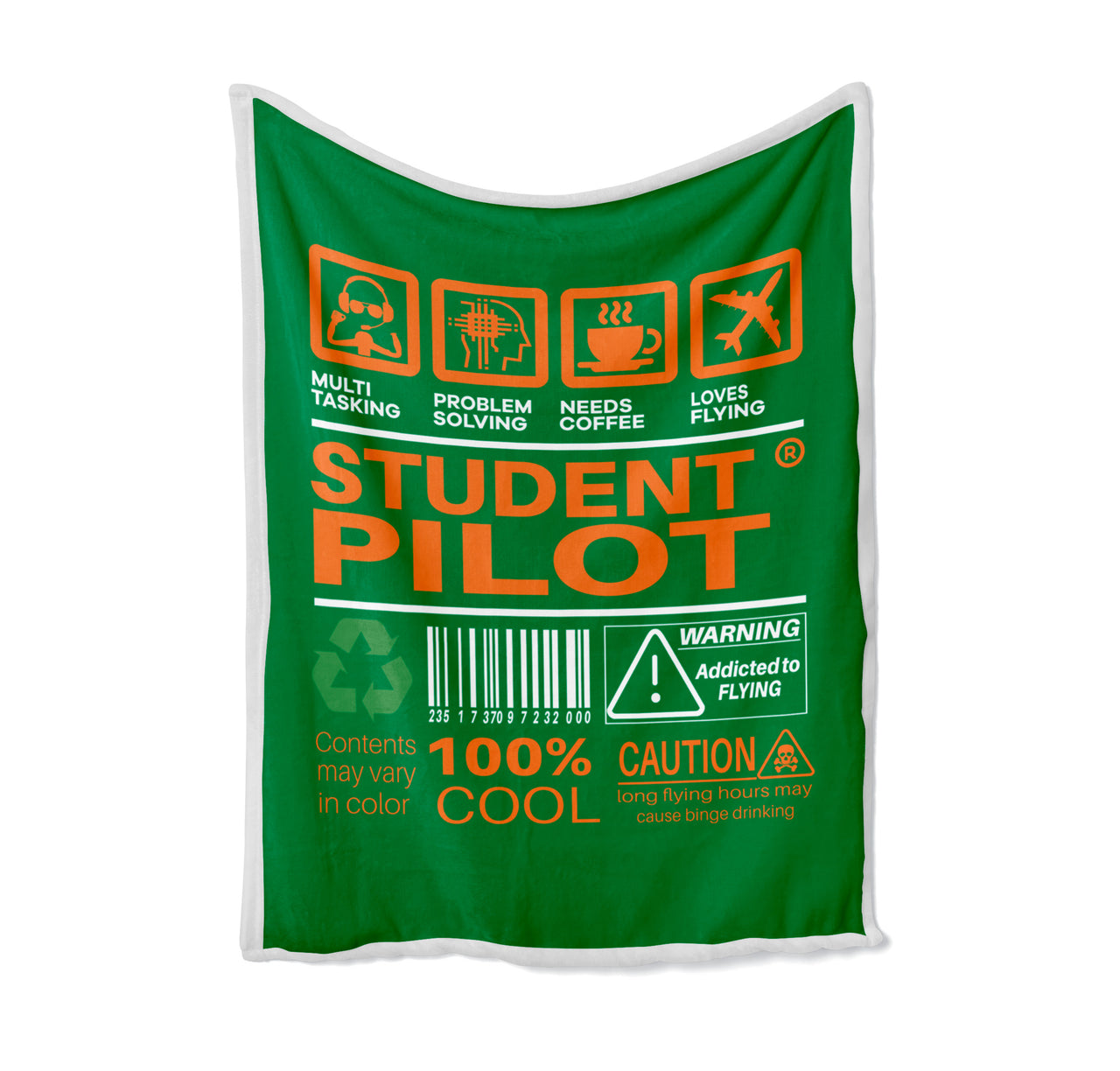 Student Pilot Label Designed Bed Blankets & Covers
