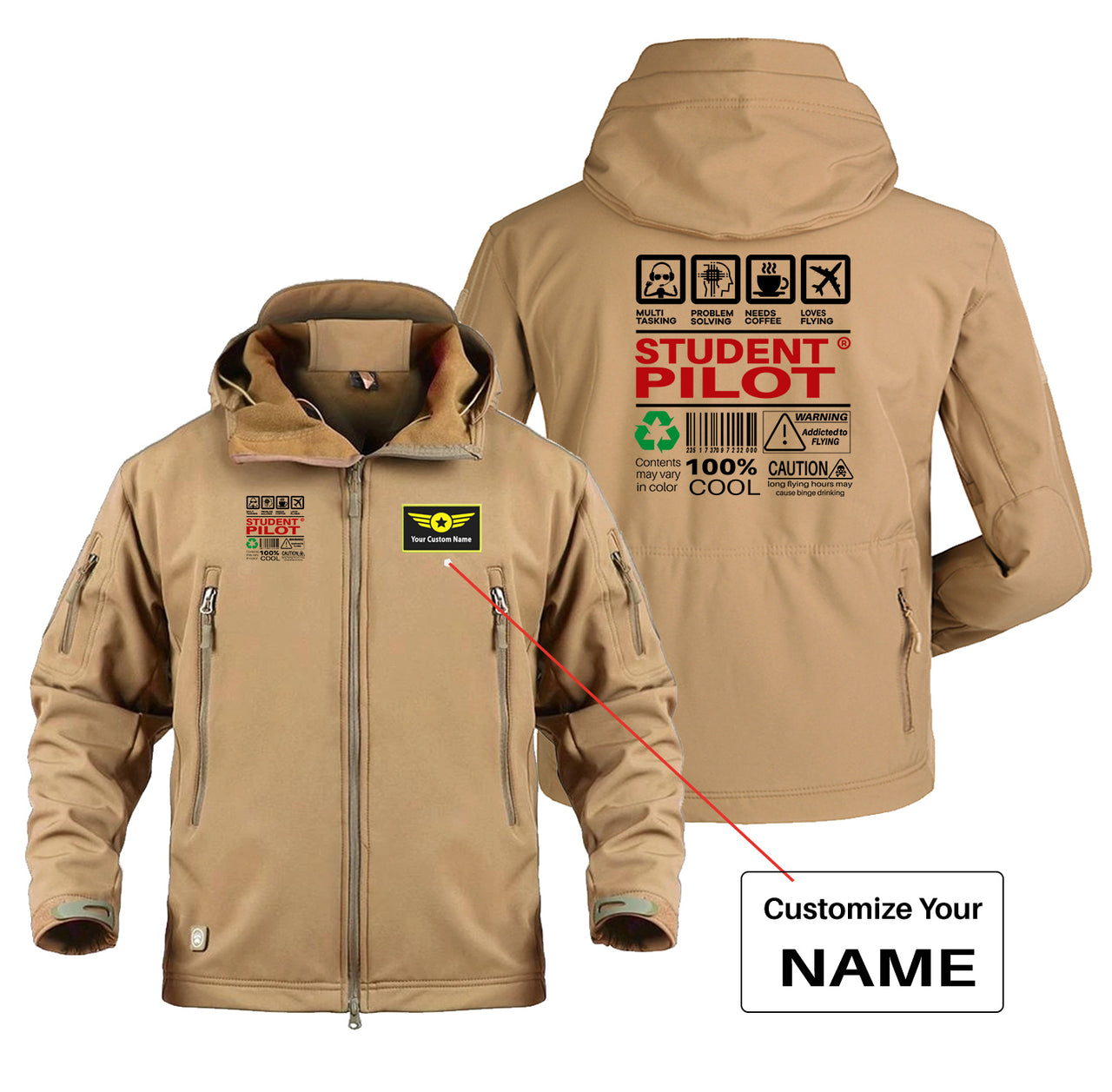 Student Pilot Label Designed Military Jackets (Customizable)