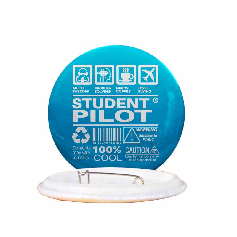 Student Pilot Label Designed Pins