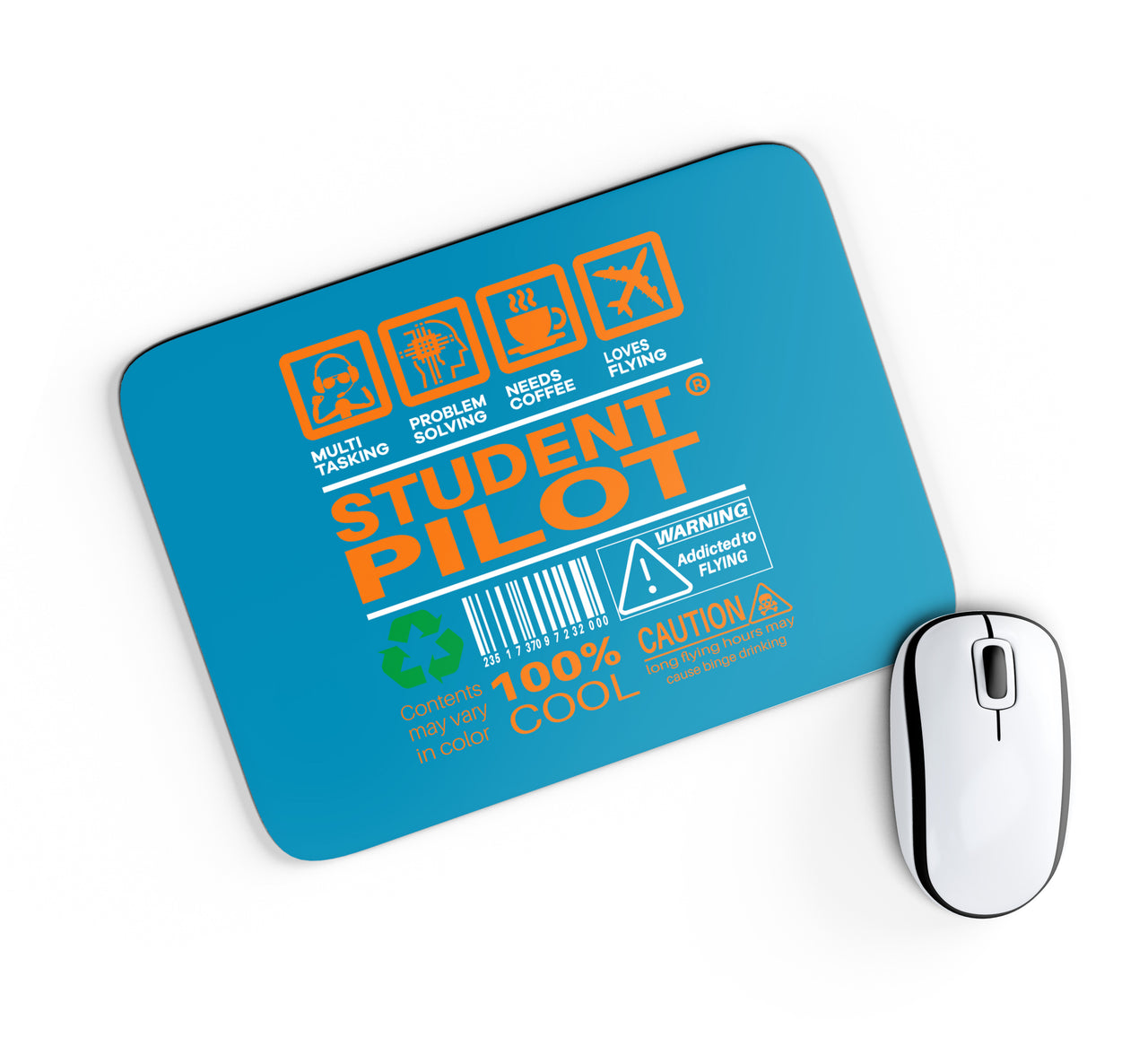 Student Pilot Label Designed Mouse Pads