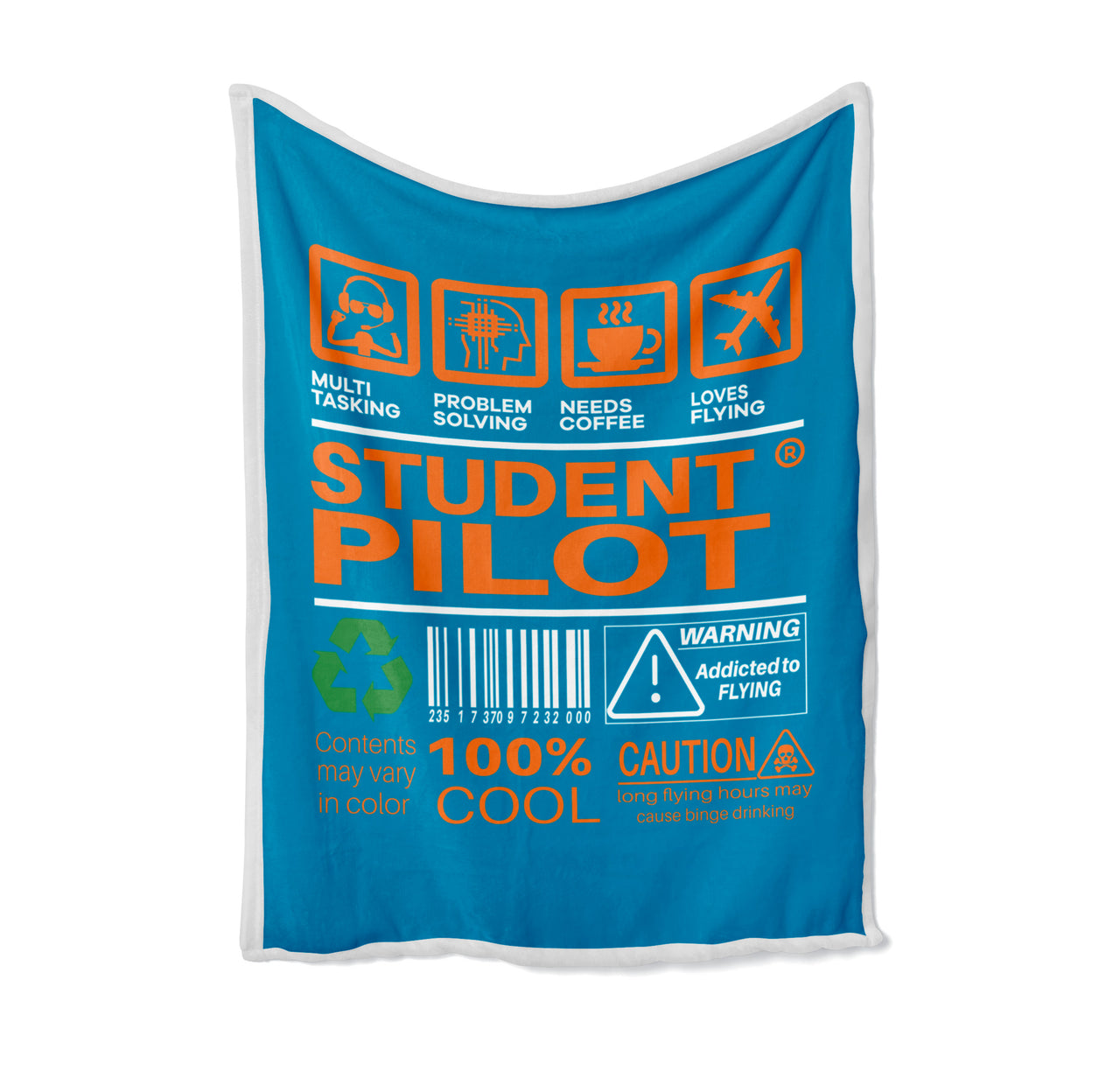 Student Pilot Label Designed Bed Blankets & Covers