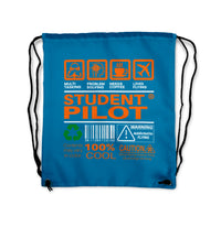 Thumbnail for Student Pilot Label Designed Drawstring Bags