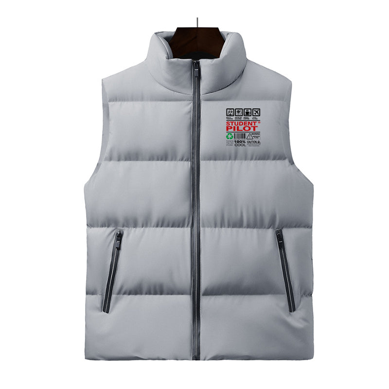 Student Pilot Label Designed Puffy Vests