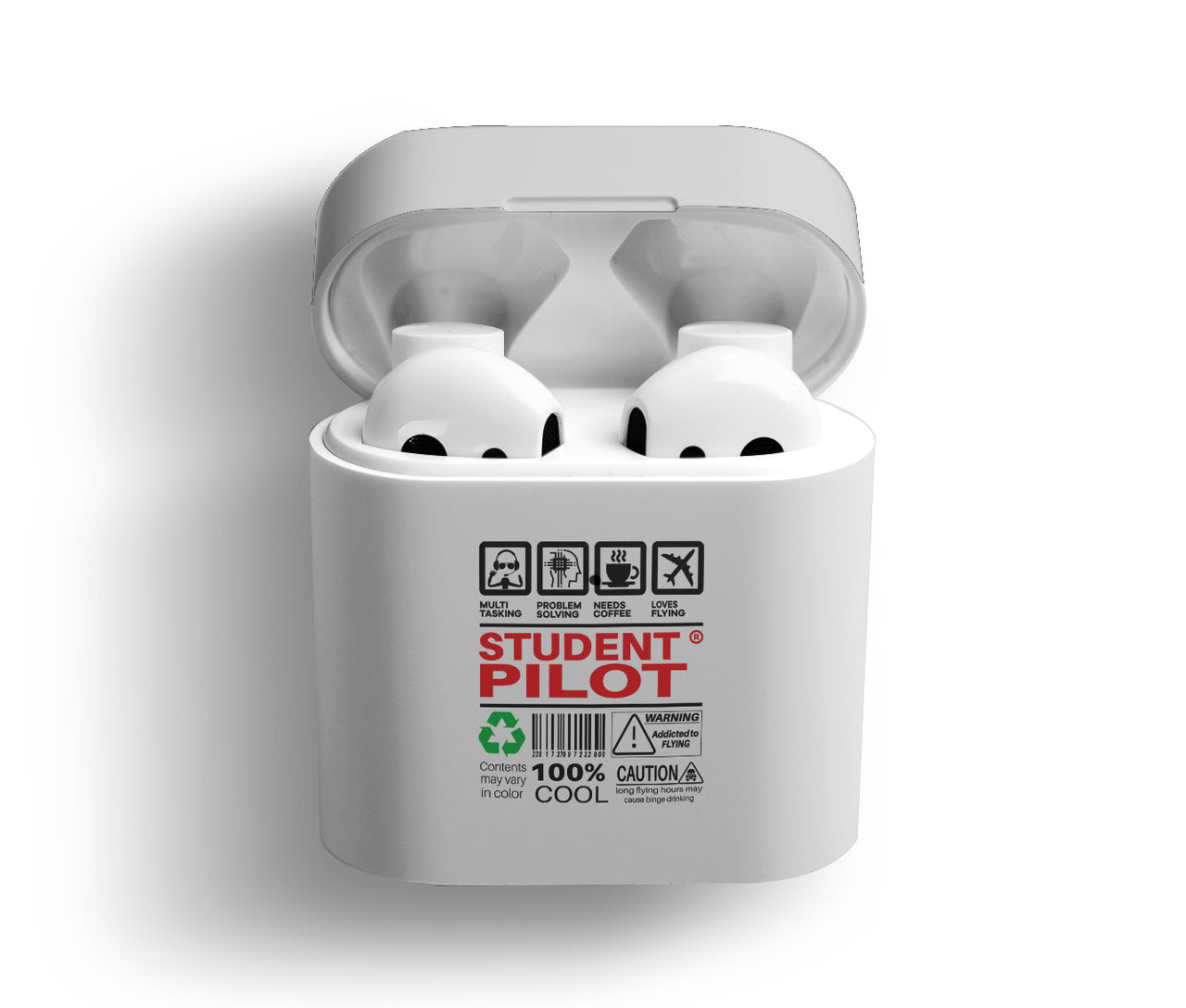 Student Pilot Label Designed AirPods  Cases