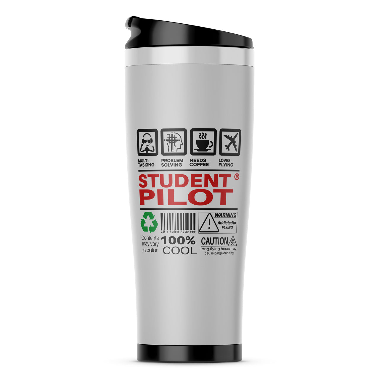 Student Pilot Label Designed Travel Mugs