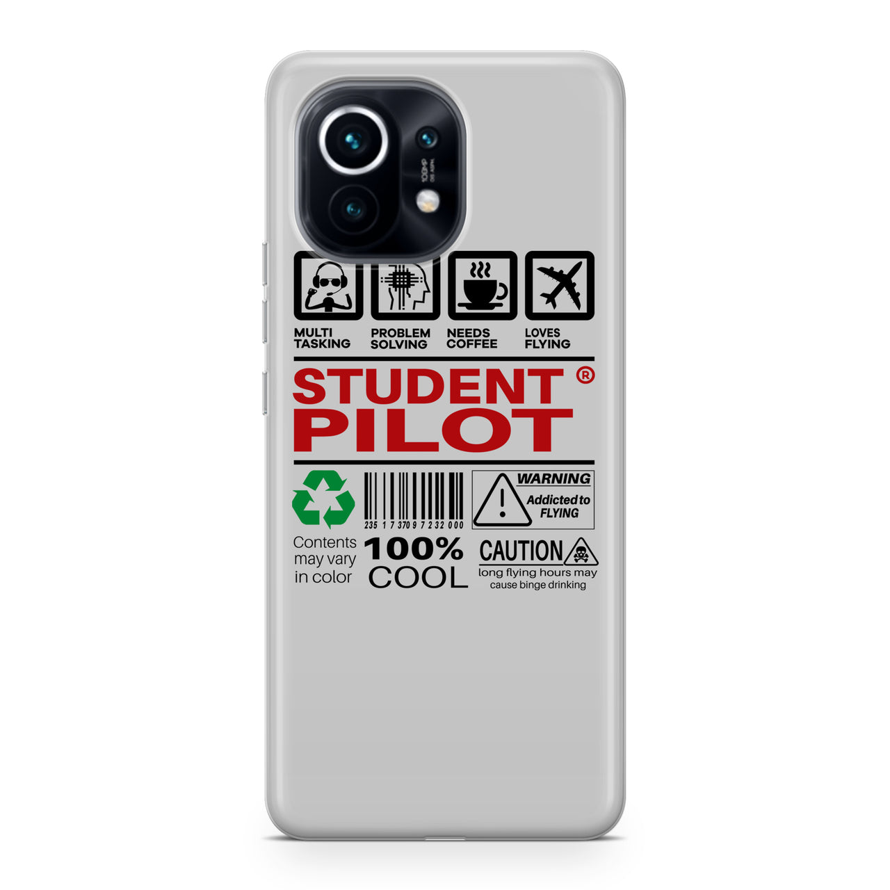 Student Pilot Label Designed Xiaomi Cases