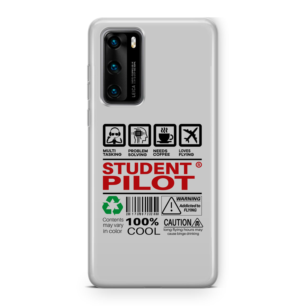 Student Pilot Label Designed Huawei Cases