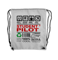 Thumbnail for Student Pilot Label Designed Drawstring Bags