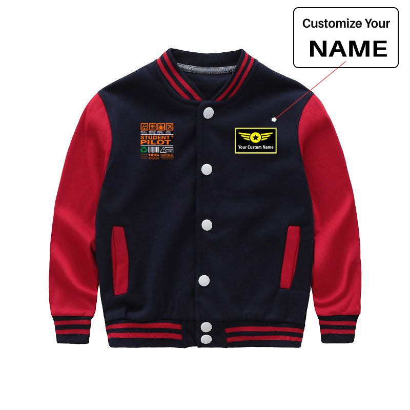 Student Pilot Label Designed "CHILDREN" Baseball Jackets
