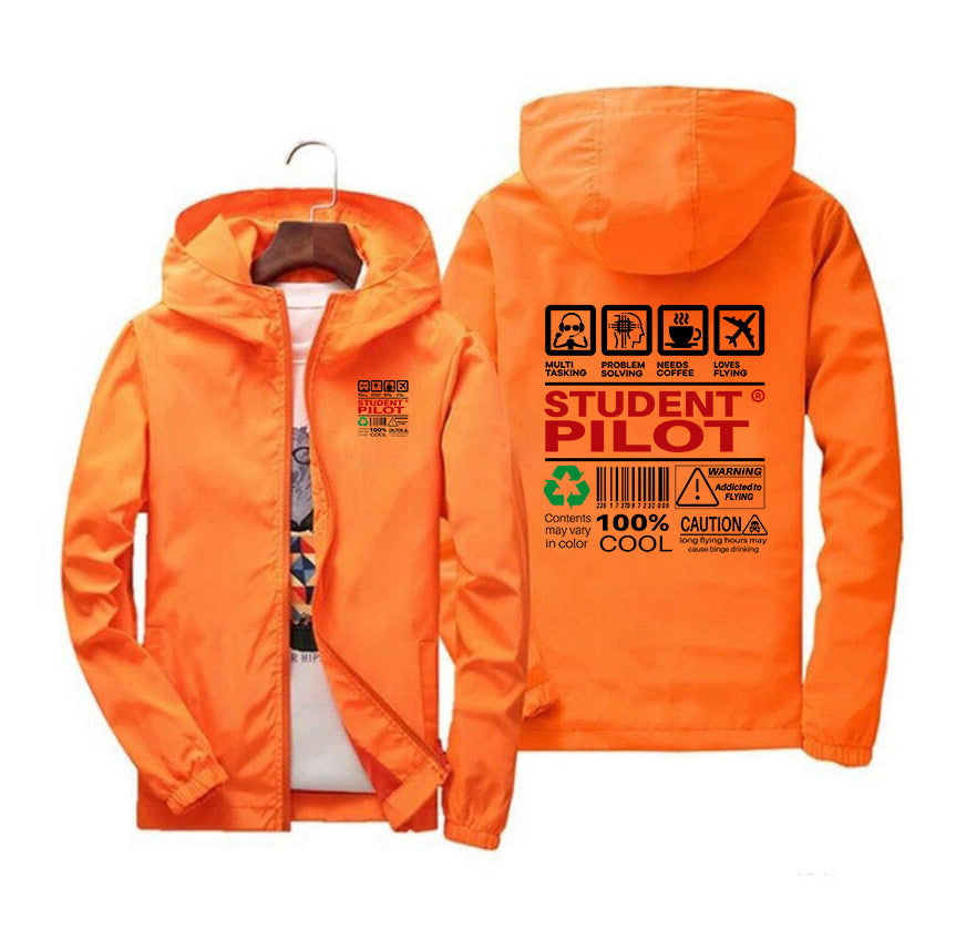Student Pilot Label Designed Windbreaker Jackets