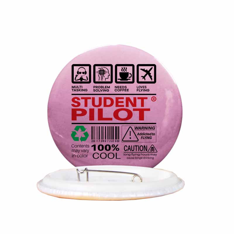 Student Pilot Label Designed Pins