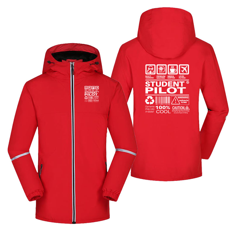 Student Pilot Label Designed Rain Coats & Jackets