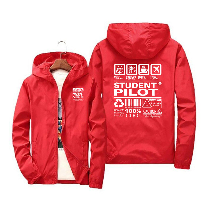 Student Pilot Label Designed Windbreaker Jackets