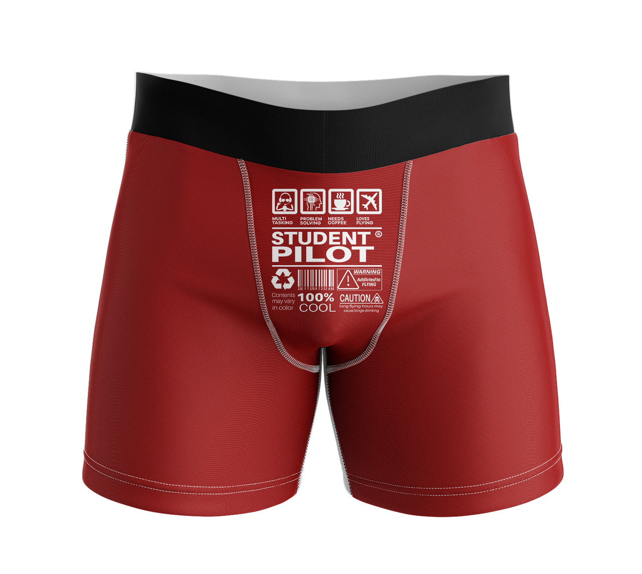 Student Pilot Label Designed Men Boxers