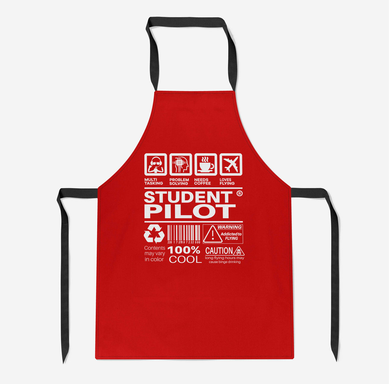Student Pilot Label Designed Kitchen Aprons