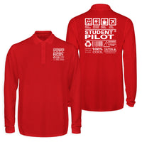 Thumbnail for Student Pilot Label Designed Long Sleeve Polo T-Shirts (Double-Side)