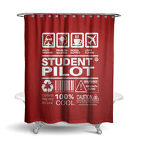 Thumbnail for Student Pilot Label Designed Shower Curtains
