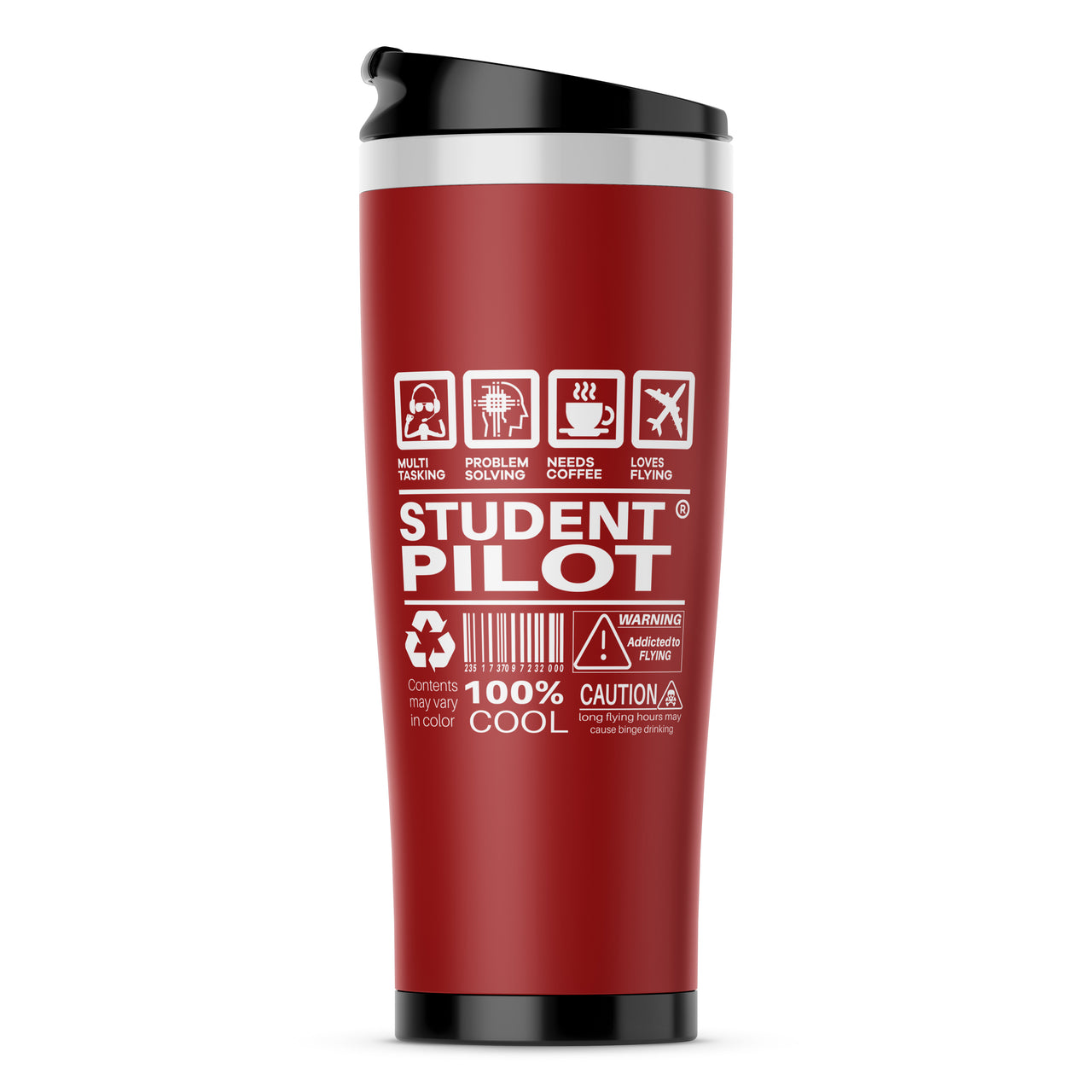 Student Pilot Label Designed Travel Mugs