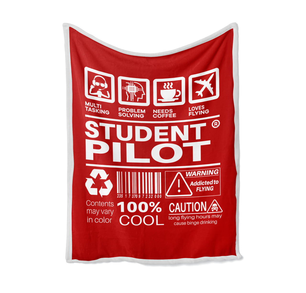 Student Pilot Label Designed Bed Blankets & Covers