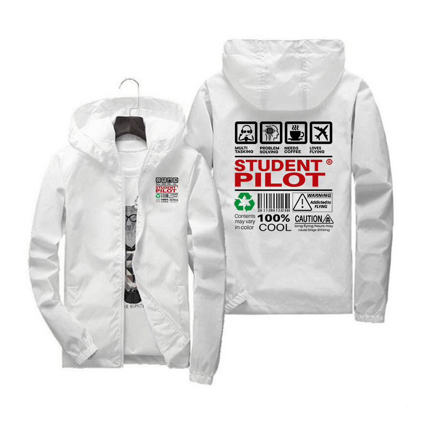 Student Pilot Label Designed Windbreaker Jackets