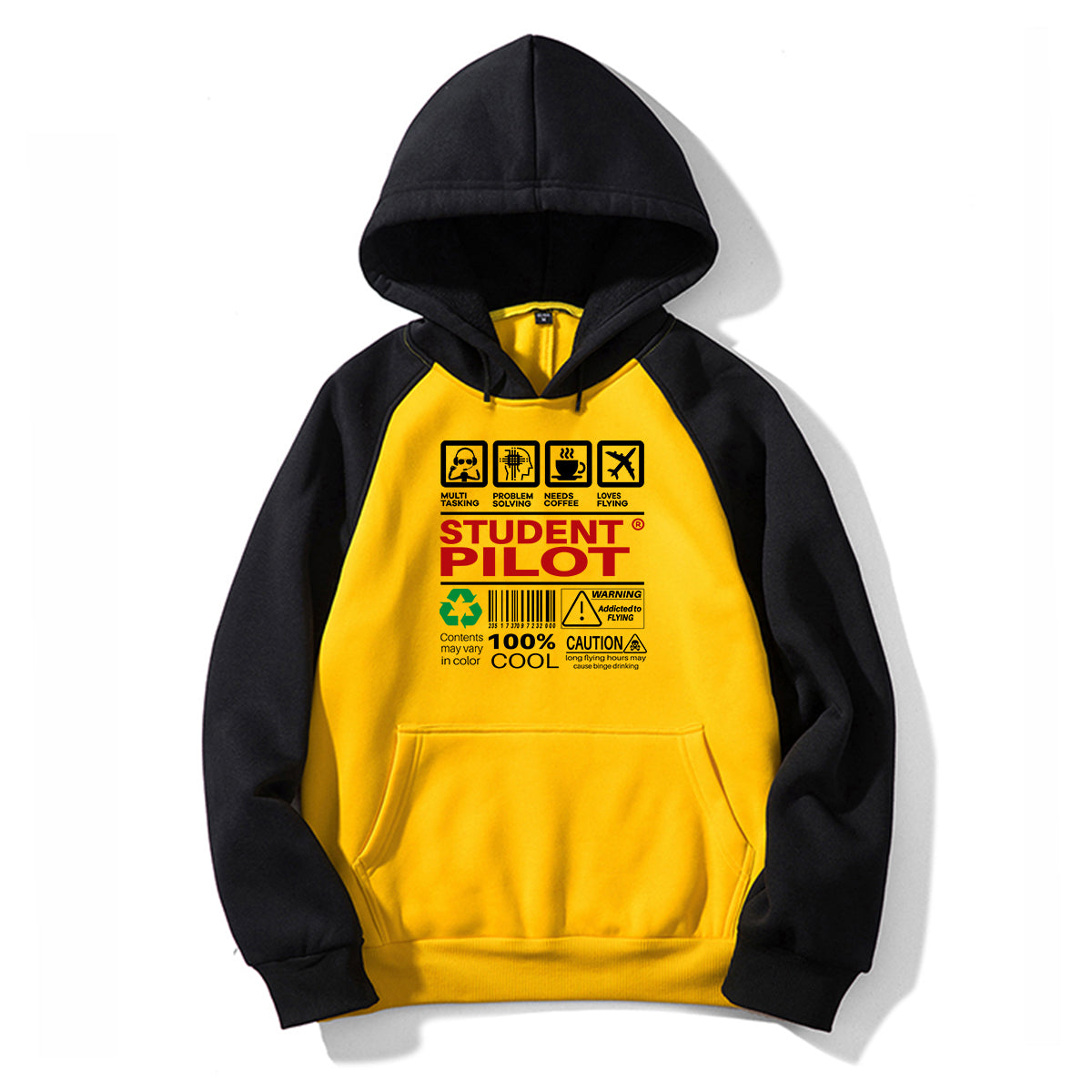 Student Pilot Label Designed Colourful Hoodies