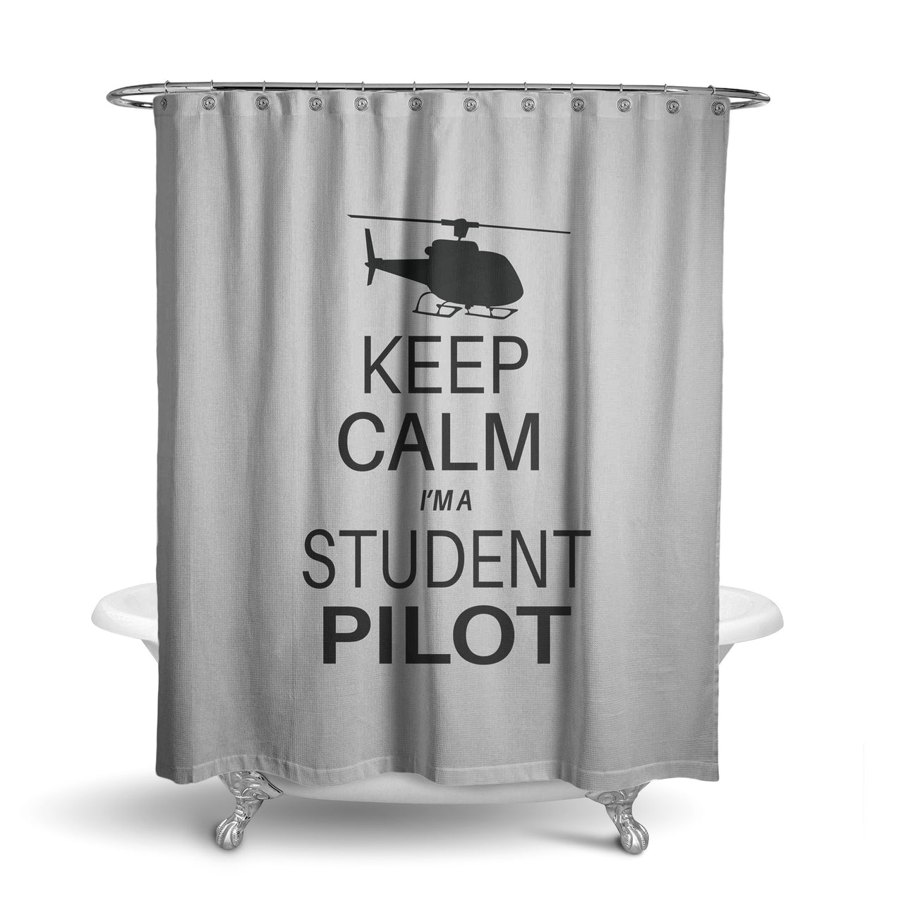 Student Pilot (Helicopter) Designed Shower Curtains