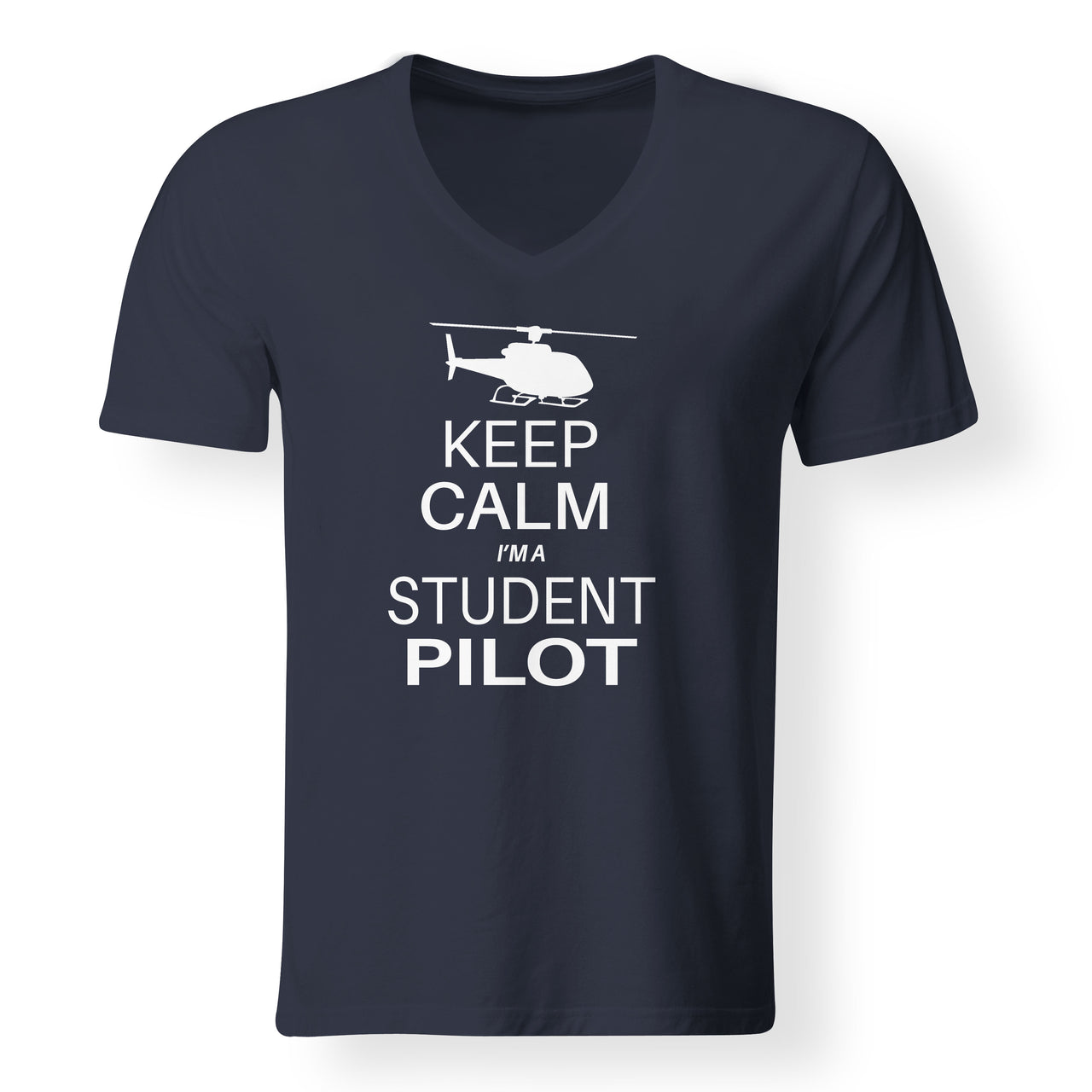 Student Pilot (Helicopter) Designed V-Neck T-Shirts