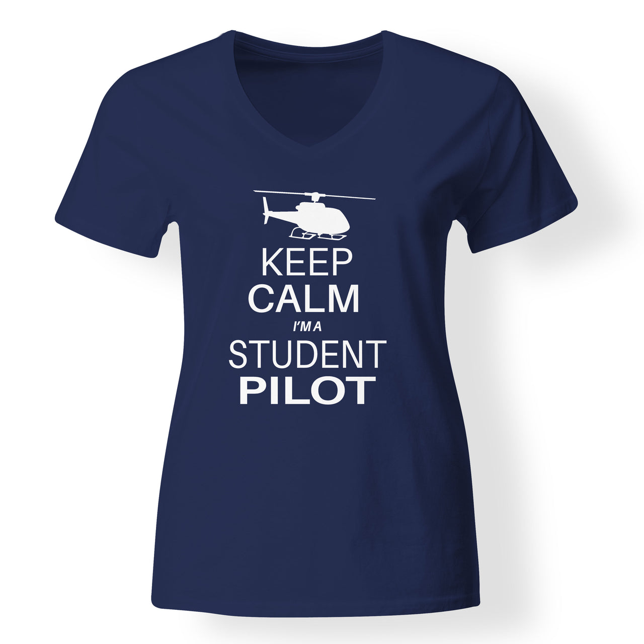 Student Pilot (Helicopter) Designed V-Neck T-Shirts