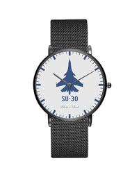 Thumbnail for Sukhoi SU-30 Stainless Steel Strap Watches Pilot Eyes Store Black & Stainless Steel Strap 