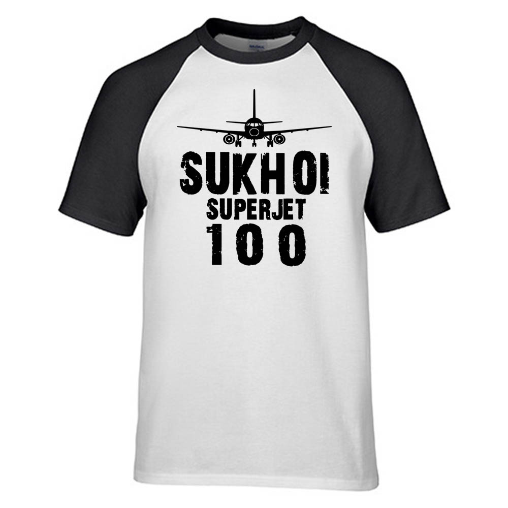Sukhoi Superjet 100 & Plane Designed Raglan T-Shirts