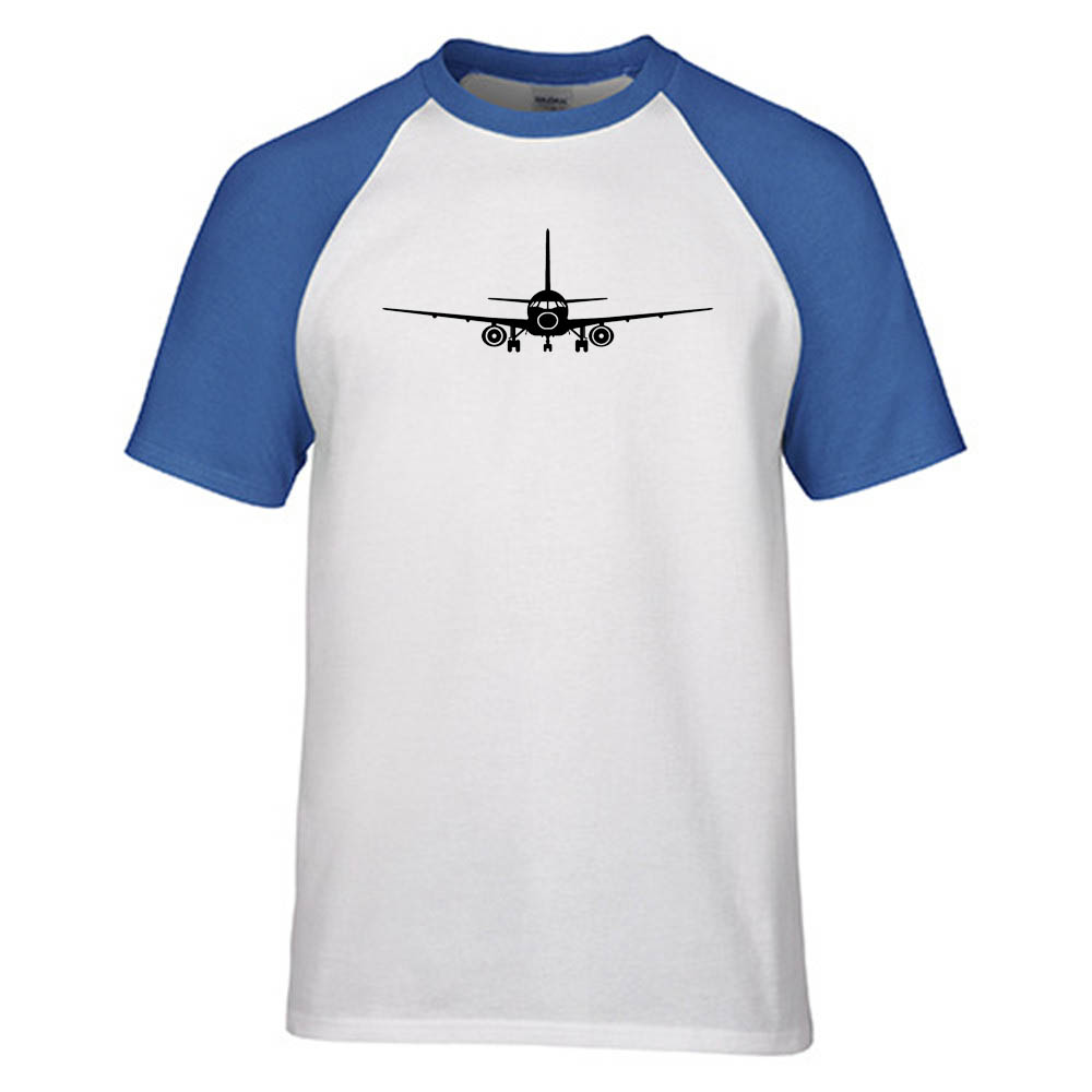 Sukhoi Superjet 100 Silhouette Designed Raglan T-Shirts