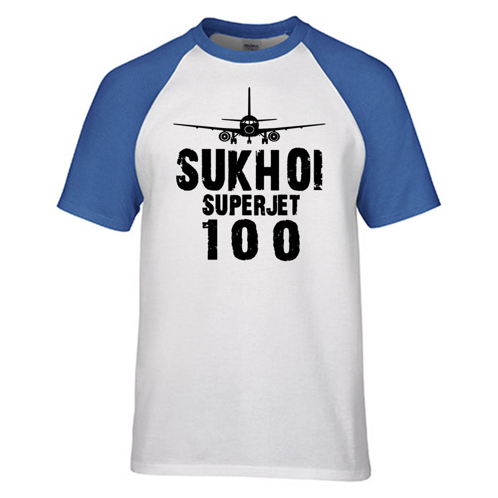 Sukhoi Superjet 100 & Plane Designed Raglan T-Shirts