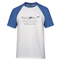 Thumbnail for The Sukhoi Superjet 100 Designed Raglan T-Shirts
