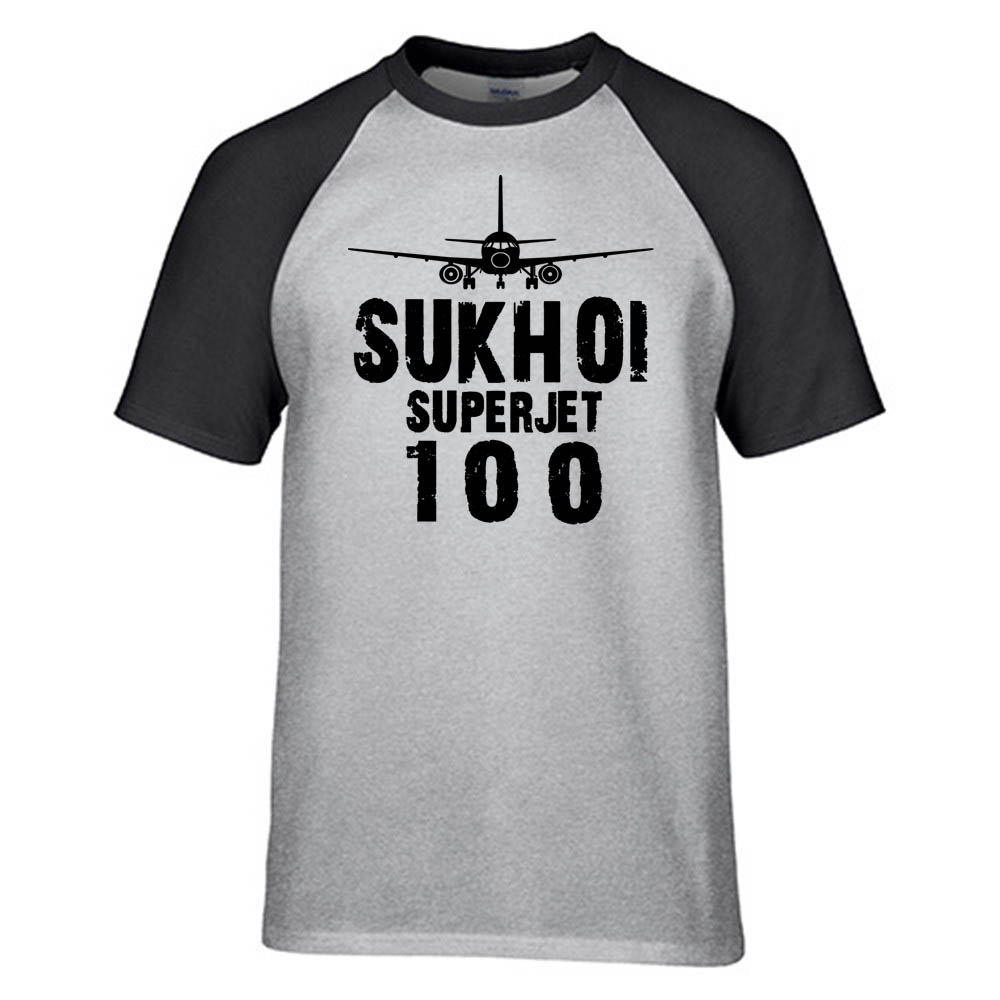 Sukhoi Superjet 100 & Plane Designed Raglan T-Shirts