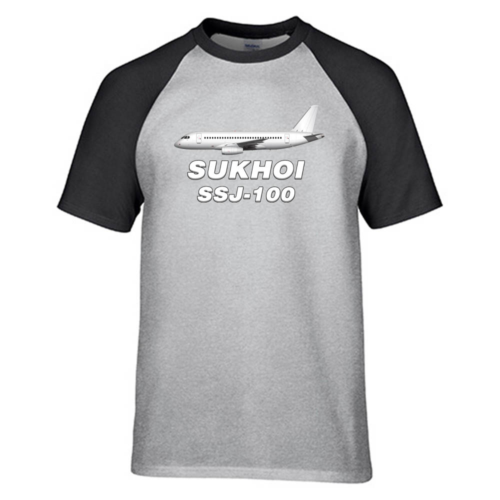 The Sukhoi Superjet 100 Designed Raglan T-Shirts