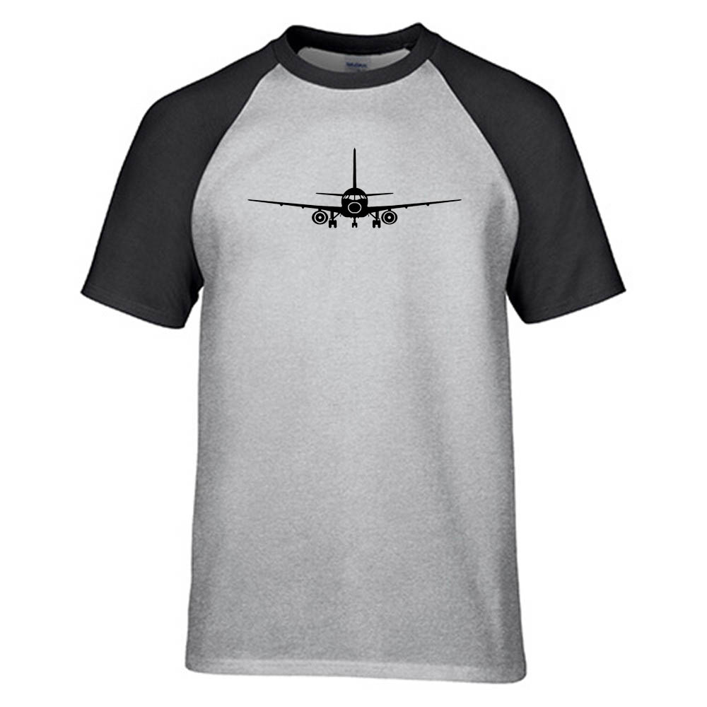 Sukhoi Superjet 100 Silhouette Designed Raglan T-Shirts