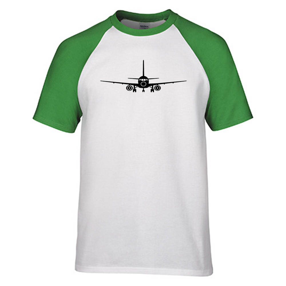 Sukhoi Superjet 100 Silhouette Designed Raglan T-Shirts