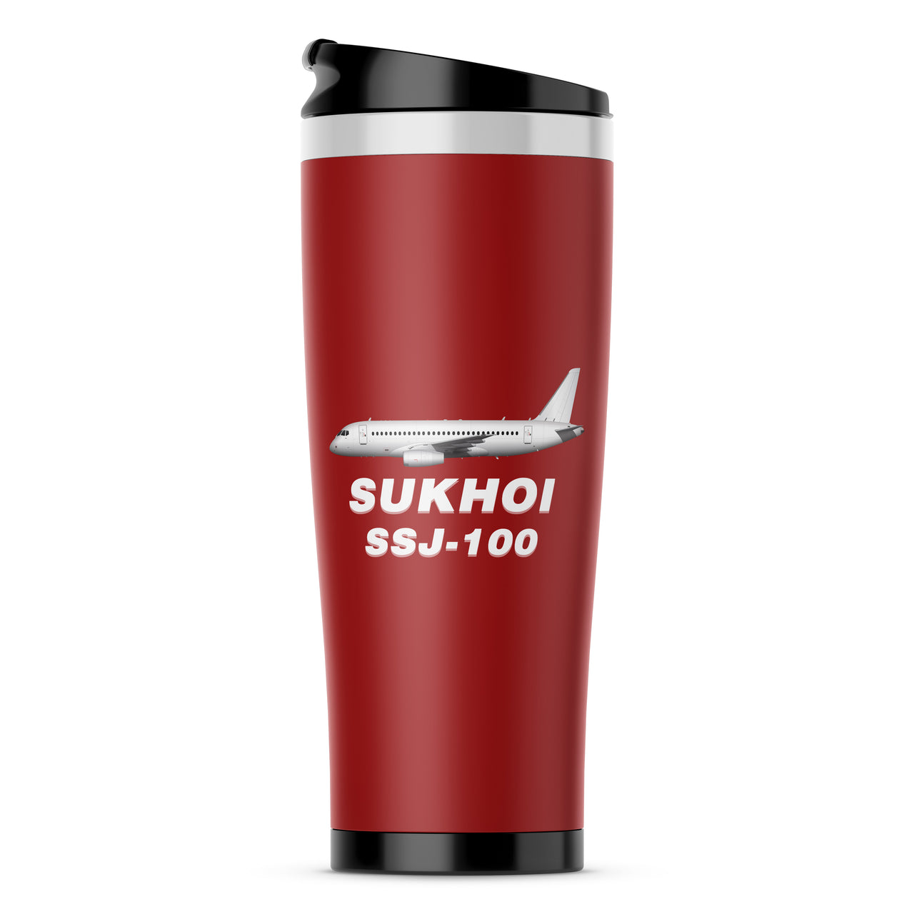 The Sukhoi Superjet 100 Designed Stainless Steel Travel Mugs