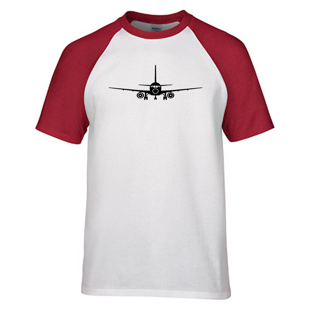 Sukhoi Superjet 100 Silhouette Designed Raglan T-Shirts