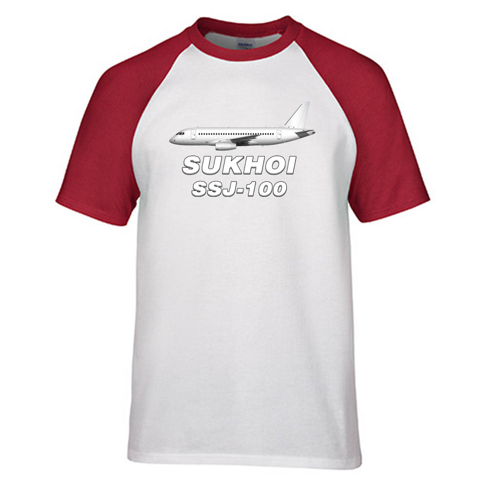 The Sukhoi Superjet 100 Designed Raglan T-Shirts