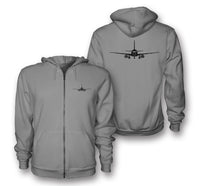 Thumbnail for Sukhoi Superjet 100 Silhouette Designed Zipped Hoodies